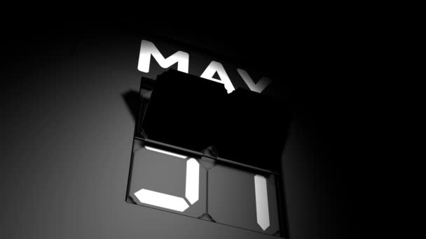 1 giugno data. modifica del calendario digitale all '1 giugno animazione — Video Stock