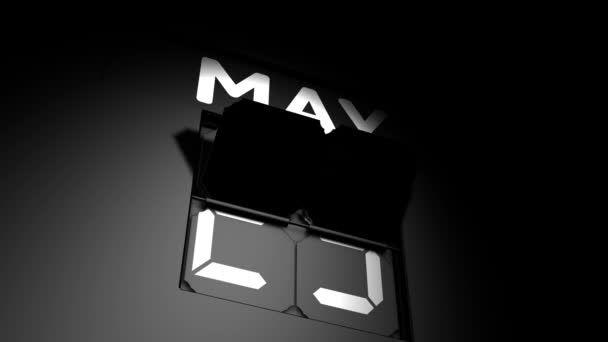26. Mai. Umstellung des digitalen Kalenders auf Animation vom 26. Mai — Stockvideo