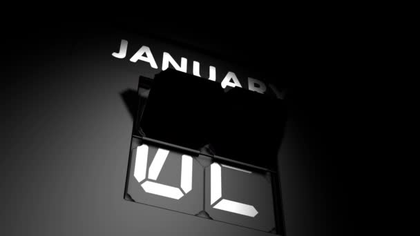 1月3日デジタルカレンダーの変更1月3日アニメーション — ストック動画