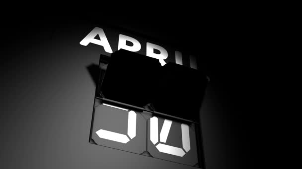 1 de Maio data. mudança de calendário digital para animação de 1 de maio — Vídeo de Stock