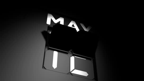 Ημερομηνία 13 Μαΐου. ψηφιακή αλλαγή ημερολογίου σε animation 13 Μαΐου — Αρχείο Βίντεο