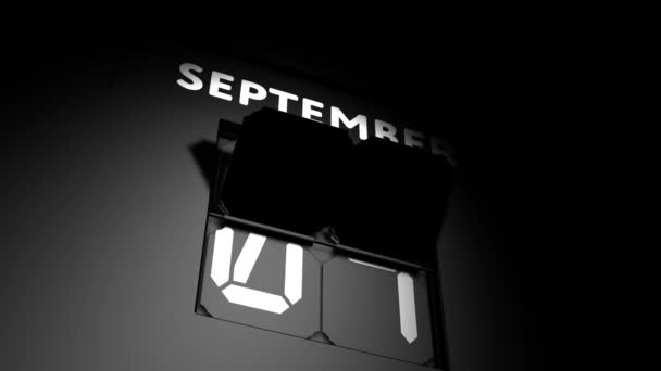 September 5 date. digital calendar change to September 5 animation — Stock Video