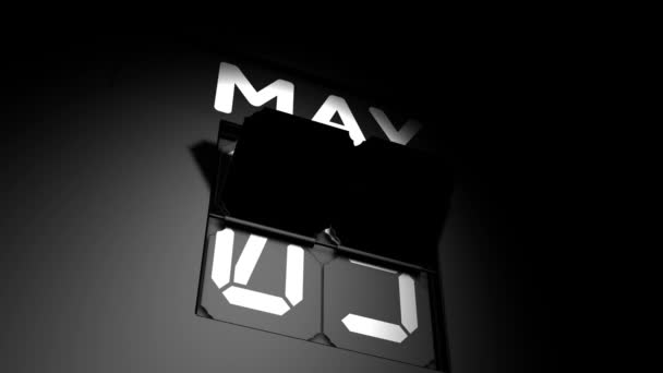 10. Mai. Digitale Kalenderumstellung auf Animation vom 10. Mai — Stockvideo