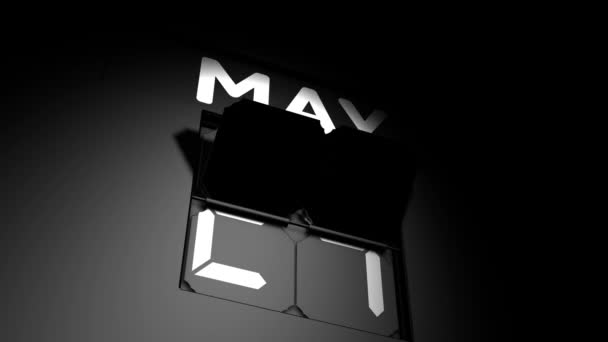 25 maja randka. cyfrowa zmiana kalendarza na animację 25 maja — Wideo stockowe