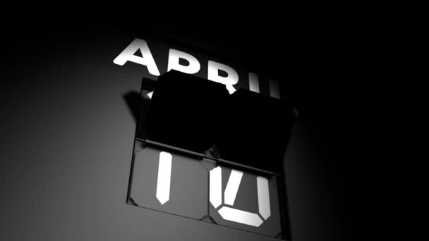 April 11 date. digital calendar change to April 11 animation — Stock Video