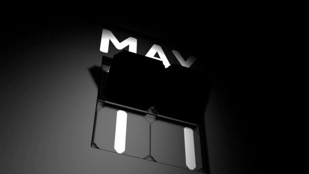 Fecha del 12 de mayo. cambio de calendario digital a animación del 12 de mayo — Vídeo de stock