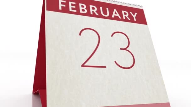 24 Φεβρουαρίου. αλλαγή ημερολογίου σε 24 Φεβρουαρίου animation — Αρχείο Βίντεο