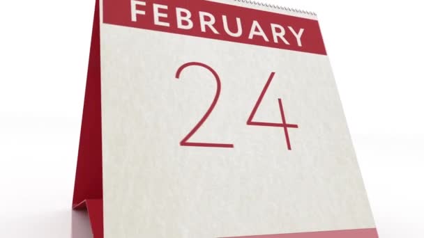 Date du 25 février. changement de calendrier au 25 février animation — Video