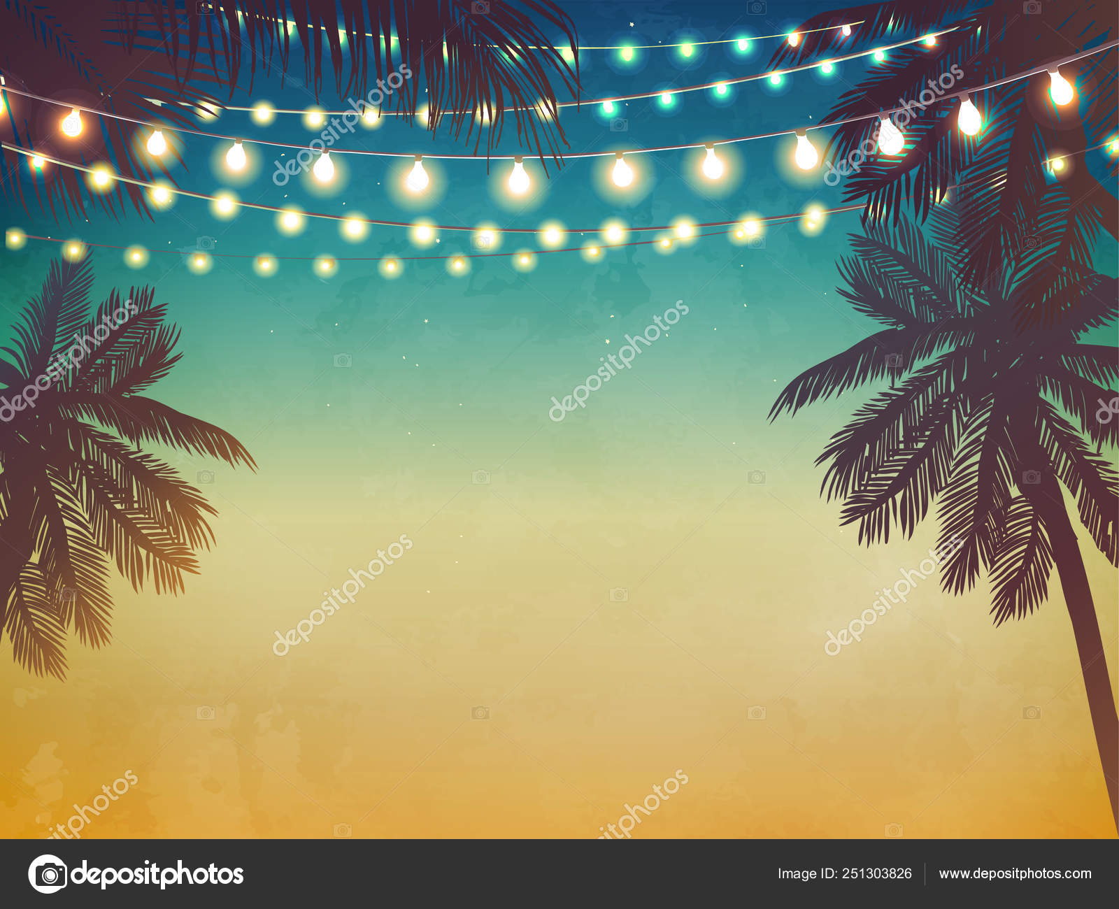 Decorative holiday lights. Background in beach style Stock Vector Image