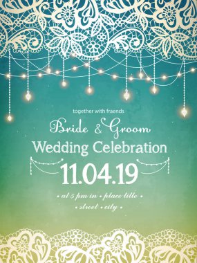 Dekoratif tatil ışıkları ile dekoratif dantel