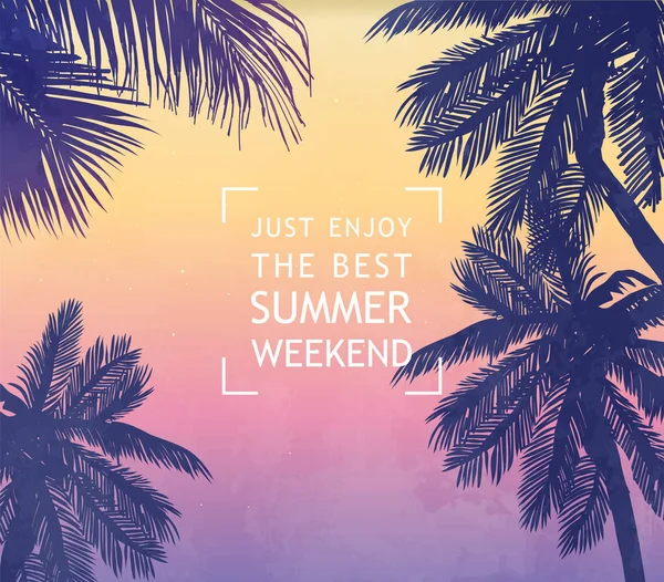Cartão de inspiração de verão para convite de festa tropical de praia — Vetor de Stock