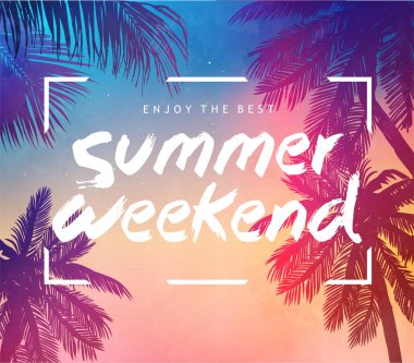 Plaj tropikal parti daveti için yaz ilham kartı