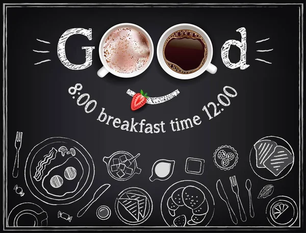 Collecte de nourriture pour petit déjeuner — Image vectorielle