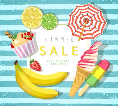 Sammer bayrağı, Denizci tarzı, meyve, dondurma.