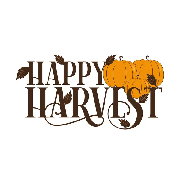 Happy Oogst Hand Getekend Belettering Oogst Festival Herfst Zin Afgebeeld — Stockvector