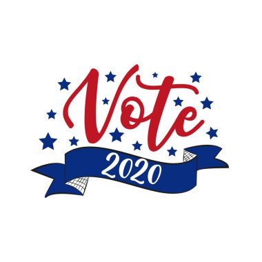 2020 'ye oy verin - Birleşik Devletler' de 2020 Başkanlık Seçimi. Oylama günü, 3 Kasım. Amerikan Seçimleri. Vatansever Amerikan unsuru. Poster, kart, afiş ve geçmiş. Vektör illüstrasyonu