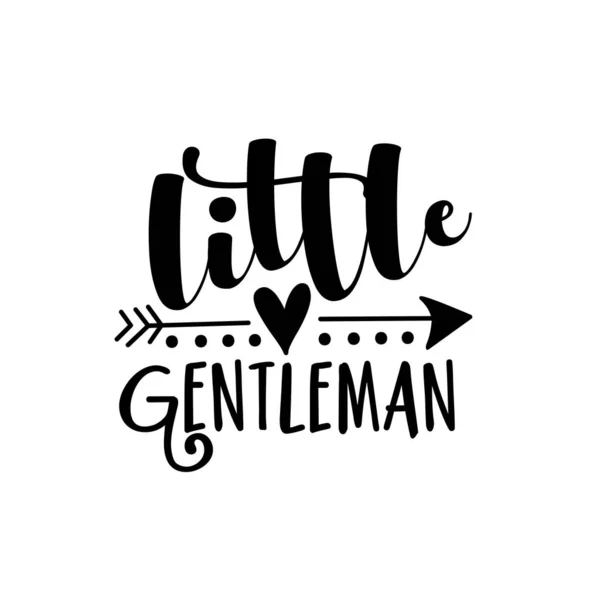 Little Gentleman Tekst Met Pijl Symbool Goed Voor Kinderkleding Baby — Stockvector