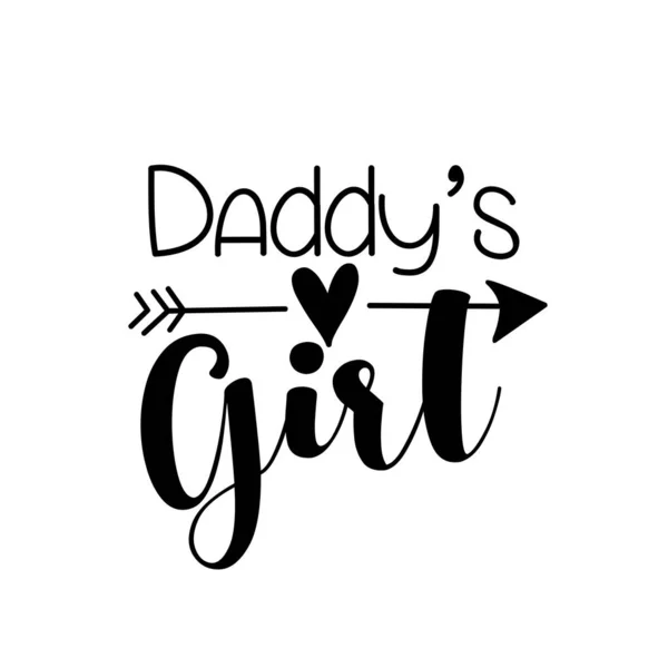 Daddy Girl Text Arrow Symbol Good Greeting Card Child Hoodies — Stock Vector