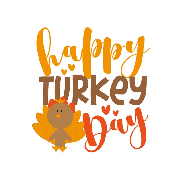 Щасливого Дня Туреччини День Подяки Милою Індичкою Добре Вітальної Листівки — стоковий вектор