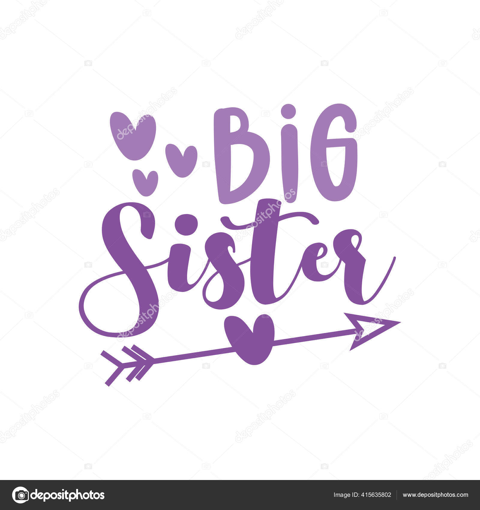 Big Sister- calligraphy with arrow symbol. Good for greeting card and child hoodies, t-shirt print, flyer, poster design, mug. — Vector big-sister-calligraphy-with-arrow-symbol-good-for-greeting-card-and-child-hoodies-t-shirt-print-flyer-poster-design-mug-vector