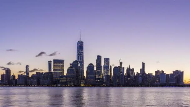 Cityscape Lower Manhattan New York Sunrise — Stock Video
