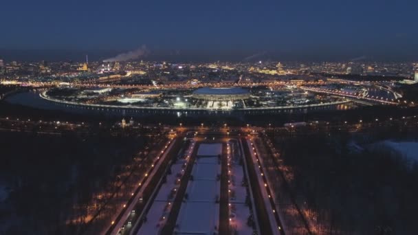 Moscow Cityscape Luzhniki Stadion – stockvideo