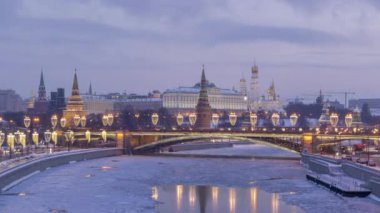 Moskova Kremlin ve Moskova Nehri soğuk kış 2 'de
