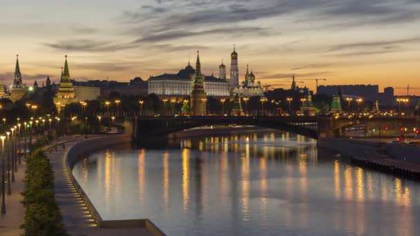 Moscou Kremlin Rivière Moscou Été Ensoleillé — Video