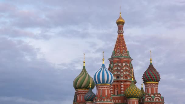 Basilikum Kathedrale Und Wolken Moskau Russland — Stockvideo