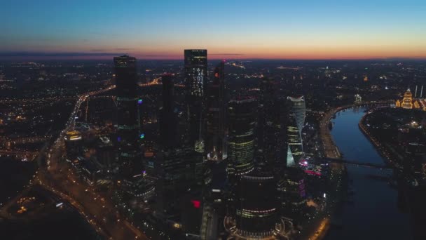 Ουρανοξύστες Του Εμπορικού Κέντρου Moscow City — Αρχείο Βίντεο