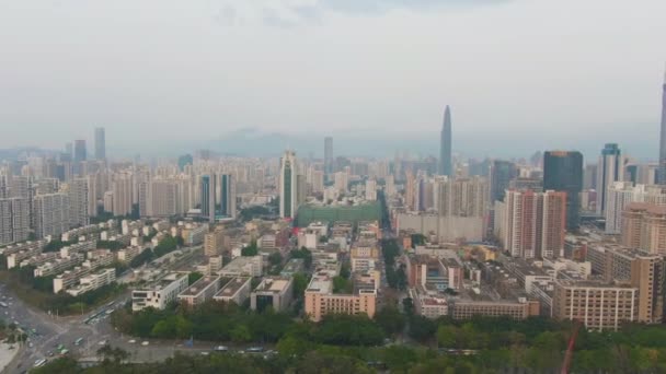 Shenzhen Stad Dagen Luohu Och Futian Distrikt — Stockvideo