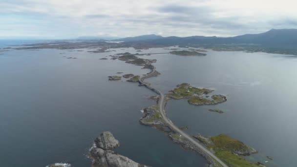 Atlântico Oceano Estrada Norway Alta Altitude — Vídeo de Stock