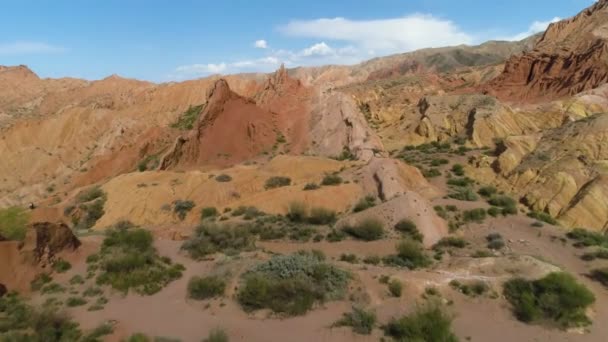 Kırmızı Kanyon Mavi Gökyüzü Güneşli Bir Günde — Stok video