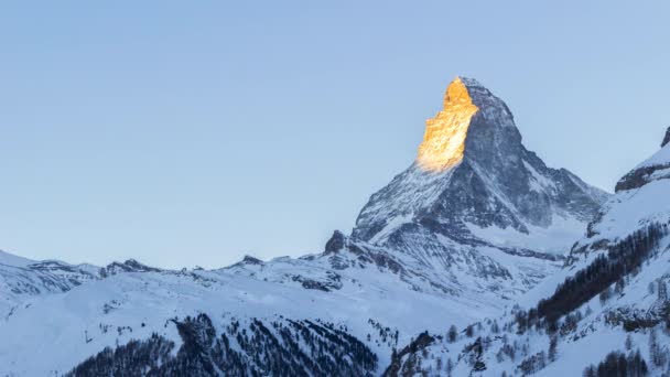 Sonnenaufgang Matterhorn Winter — Stockvideo