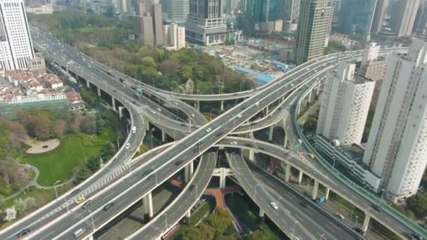 Verhoogde Weg Viaduct Zonnige Dag — Stockvideo