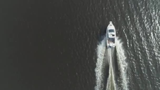 Barca Motore Lusso Velocità Mare Nella Giornata Sole — Video Stock