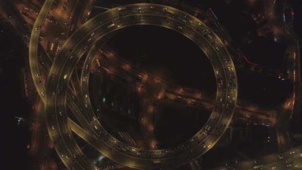 Spiral Illuminated Elevated Nanpu Highway — Stock Video