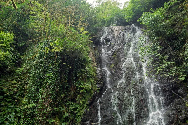 Natural landscape with mountain waterfall