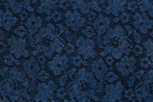Μοτίβο Μπλε Λουλούδια Σκούρο Φόντο — Φωτογραφία Αρχείου