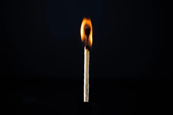 Matchsticks Has Ignited Showing Fired Light Isolated Vertical Position — Stock Photo, Image