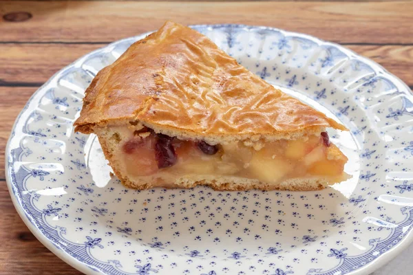 Tarte Aux Pommes Maison Traditionnelle Aux Canneberges Partie Individuelle Gâteau — Photo