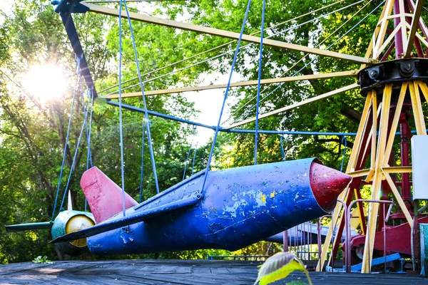 Empty Playground Park Which Forbidden Visit Quarantine Period Pandemic Covid — Stock Photo, Image