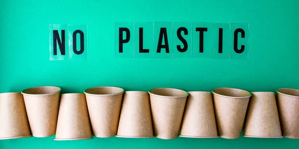 Concept Eco Fast Food Cardboard Cups Eco Friendly Material Color — Stock Photo, Image