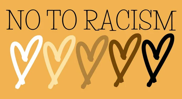 Black lives matter. Stop Racism. No to Racism text illustration. Letters text and mixed race color heart, social activists quote for human right protest , equality concept