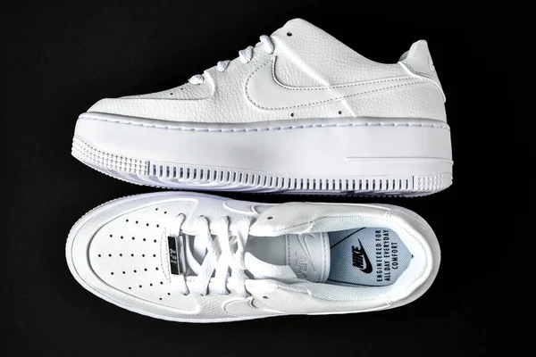 Zhytomyr Ucrânia Junho 2020 Nike Air Force Sage Tênis Branco — Fotografia de Stock