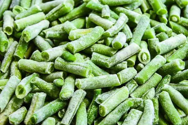 Kacang Hijau Beku Awam Rata Latar Belakang Sayuran Beku Tekstur — Stok Foto