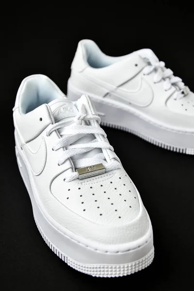 Zhytomyr Oekraïne Juni 2020 Nike Air Force Sage Witte Sneakers — Stockfoto