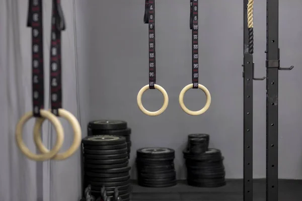 Aros Gimnasia Con Discos Peso Box Crossfit — ストック写真