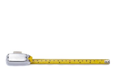 Flexometro o metro con fondo blanco para unidades de medida para centmetros,milmetros y pulgadas clipart