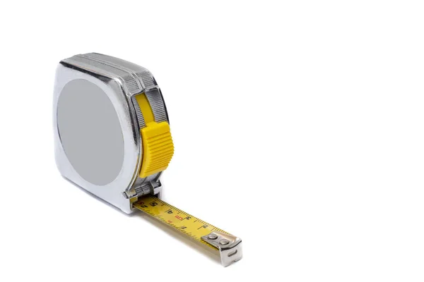 Flexometro o con fondo blanco para unidades de medida para centmetros, milmetros y pulgadas